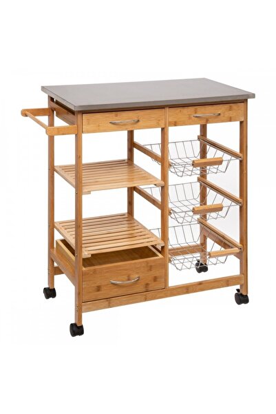 5five Simple Smart Masă de bucătărie multifuncțională, bambus, 73 x 37 x 86 c...