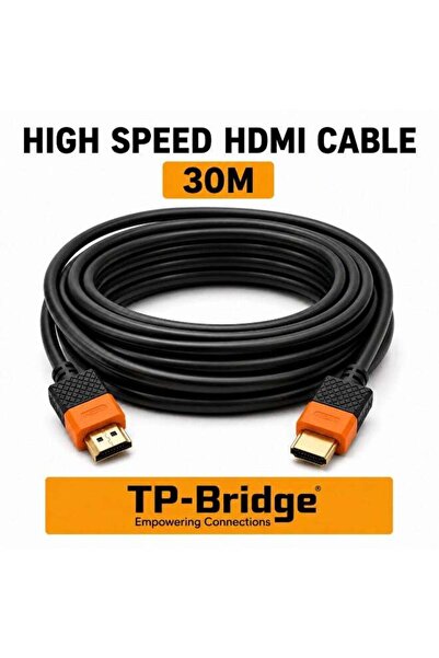 TP-BRIDGE كابل HDMI 2.0 فائق السرعة 30 متر - سمك 8 مم عالي التحمل بدقة 1080P ...