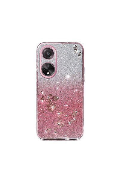 sscase Gradient Color Glitter Flower Θήκη Σιλικόνης Rose Gold (Oppo A98)