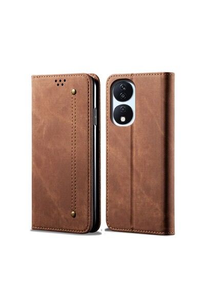 sscase Denim Texture Θήκη Βιβλίο Brown (Honor 90 Smart 5G)