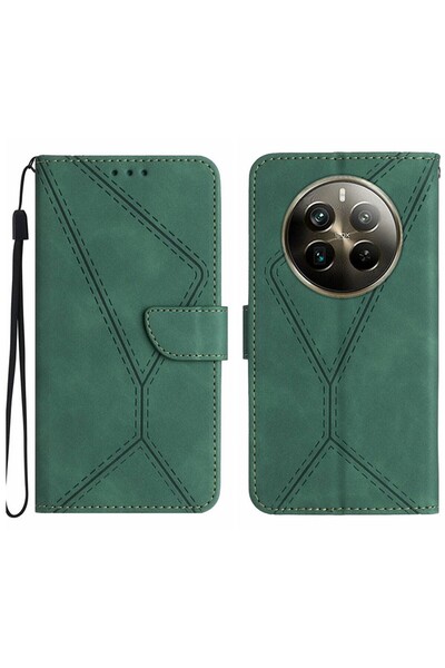 sscase Stitching Embossed Θήκη Πορτοφόλι Green (Realme 12 Pro 5G / 12 Pro Plu...