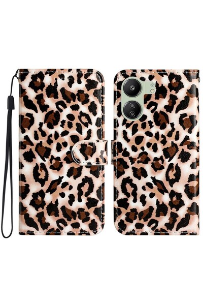 sscase Colored Drawing Θήκη Πορτοφόλι Leopard Print (Xiaomi Redmi 13C/Poco C65)