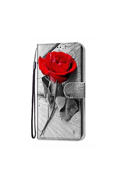 sscase Coloured Drawing Θήκη Πορτοφόλι Red Rose On Wooden (Xiaomi Redmi Note ...
