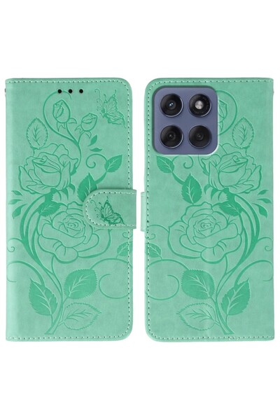 sscase Roses Θήκη Πορτοφόλι Green (Motorola Edge 60 5G / Edge 60 Fusion 5G)