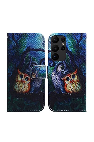 sscase Colored Drawing Θήκη Πορτοφόλι Owl (Samsung Galaxy S23 Ultra 5G)
