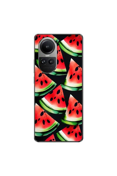 OEM Θήκη συμβατή με Oppo Reno10 5G Σιλικόνης Gel TPU με σχέδιο φέτες καρπουζιού