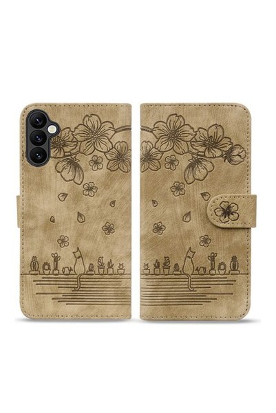 sscase Cherry Blossom Cat Θήκη Πορτοφόλι Brown (Samsung Galaxy A16 4G / 5G)