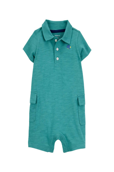 Carter's Carters Erkek Bebek Gömlek Yaka Cepli Şortlu Takım 12-24 Ay TURKUAZ
