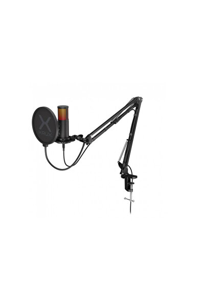 Krux Microfon Edis 3000, Iluminare RGB, USB, Mufă jack de 3,5 mm (Negru)