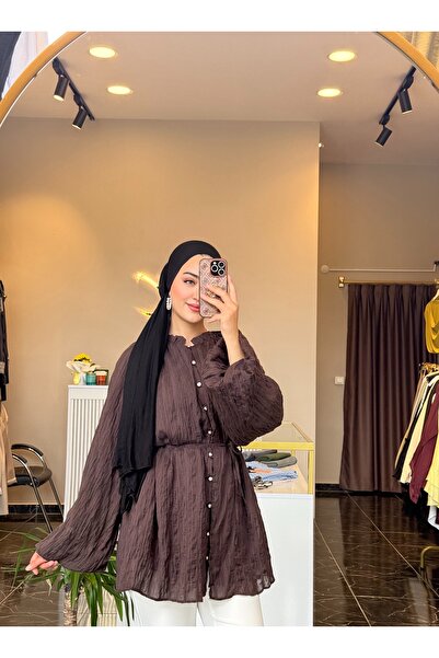 Gizem Karademir Boutique Büzgü Detaylı Balon Kol Gömlek