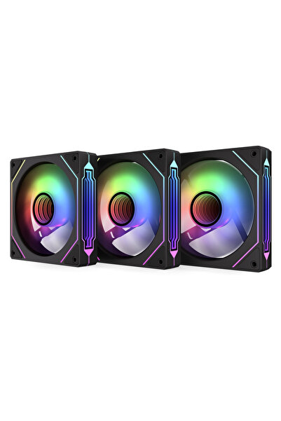 Krux Corvus Fan Set, aRGB Lighting, 3 x 120 mm, 1600 RPM (Black)