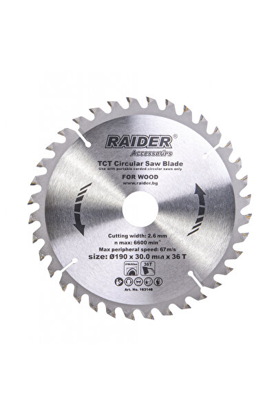 Raider Power Tools Disc circular pentru lemn 190х36Тх30mm