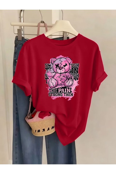 puolikuu Unisex Comfortable Fit Tshirt with Ribbon and Double Print