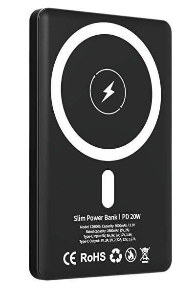 Fuchsia URR CDB005 5.000 mAh 20W Type-C 15W Kablosuz Şarj Magsafe UltraSlim P...