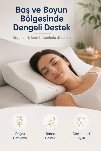 EpiRelax Ergonomik Visco Yastık – Boyun ve Omuz Yorgunluğunu Azaltan Destek