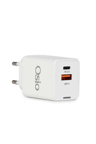 OSIO Φορτιστής Χωρίς Καλώδιο με Θύρα USB-A και Θύρα USB-C, Παροχή Ισχύος 45W,...