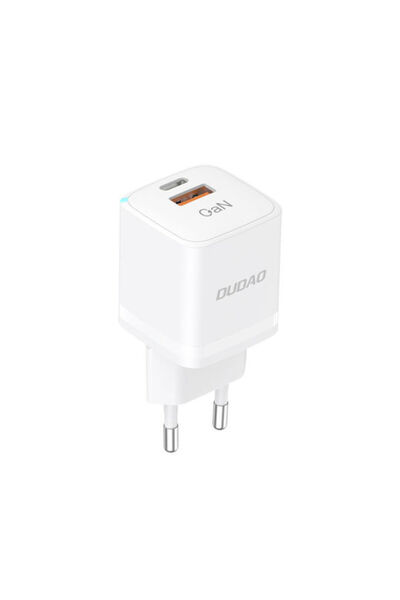 DUDAO Ασύρματος φορτιστής GaN με θύρες USB-A και USB-C 33W Λευκός