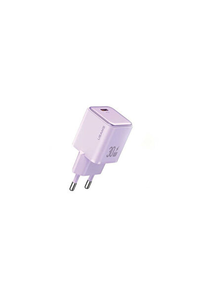 Usams Φορτιστής Χωρίς Καλώδιο με Θύρα USB-C, Τροφοδοσία Ισχύος 30W, Μωβ (CC186)
