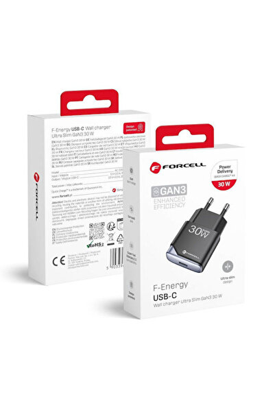 Forcell Φορτιστής χωρίς καλώδιο GaN με θύρα USB-C, 30W Power Delivery / Quick...