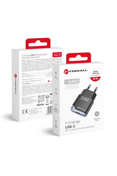 Forcell Φορτιστής χωρίς καλώδιο GaN με θύρα USB-C, 35W Power Delivery / Quick...