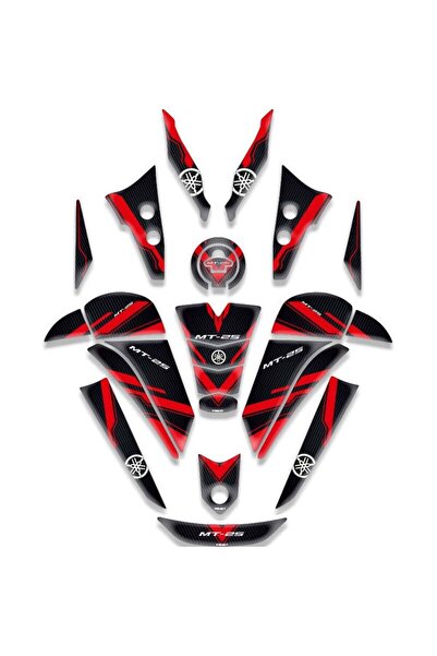 Rebon MotoDesign YAMAHA MT25 UYUMLU TANK PAD FULL SET KIRMIZI