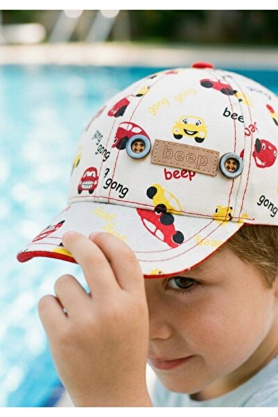 LAGRANZE Boy's 1-4 Years Old Car Printed Hat with Adjustable Back
