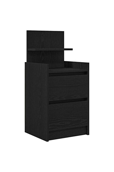 vidaxl Noptiera cu 2 sertare Negru 38x34x80 cm