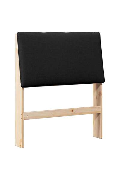 vidaxl Upholstered headboard Black 80 cm Solid pine wood
