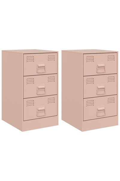 vidaxl Noptiere, 2 buc., 34,5x39x62 , 34,5x39x62 cm, oțel