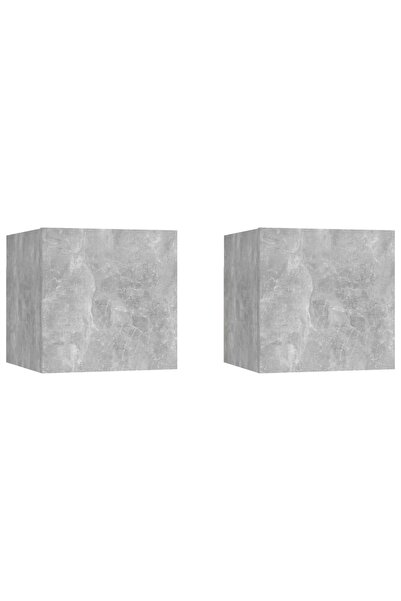 vidaxl Bedside tables, 2 pcs., concrete grey, 30.5x30x30 cm, processed wood