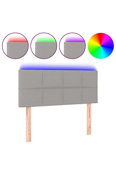 vidaxl LED headboard, light grey, 80x5x78/88 cm, textile