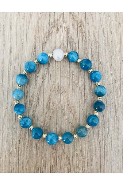 MK tasarım Genuine Pearl Apatite Stone Bracelet Mk.7000.813- Comfort-Peace-En...