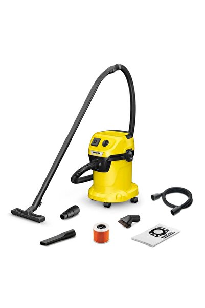 Karcher WD 3 P V-17/4/20 Workshop Wet & Dry Vacuum Cleaner, 1000W, 17L, Yello...