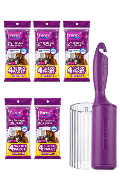 Parex Premium Lint Collector 20-Pack Replacement Roll and Attachment + Transparent Cover Package