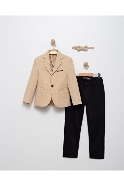 aykidsclup Costum de mire pentru băieți, 3 piese, bej – Jachetă, pantaloni și...