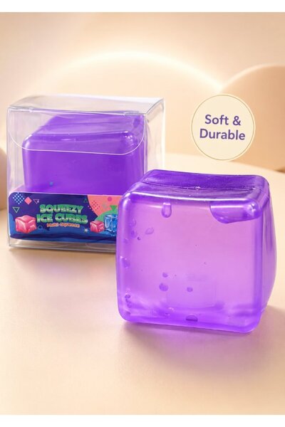 DAT Squishy Cube Mini Fidget Toy Stress Relief 9 Colors - Sensory Play Gel Cu...