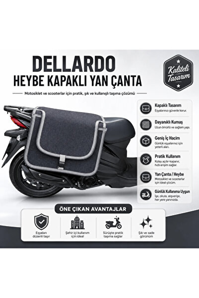 TÜRKMOPET Universal Kapaklı Motosiklet Heybe Çantası Yan Çanta