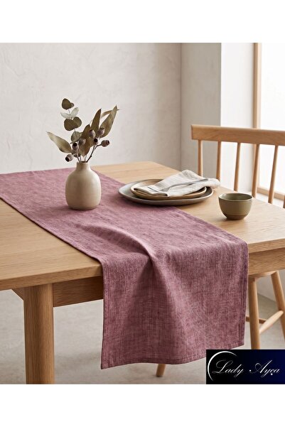 1 Adet Kumaş Runner-Pamuk Polyester Runner-Yıkanabilir Runner-35x135 cm
