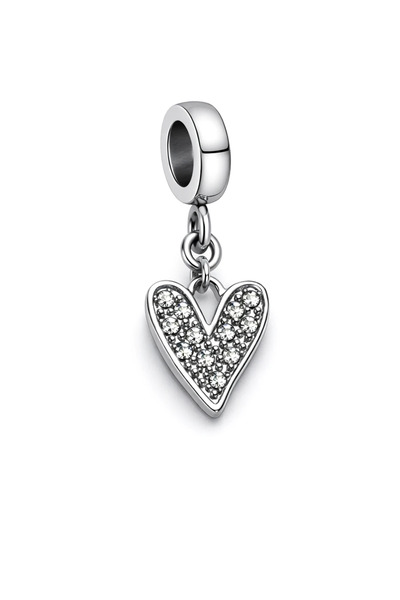MakeWell Heart with Stones Steel Charm