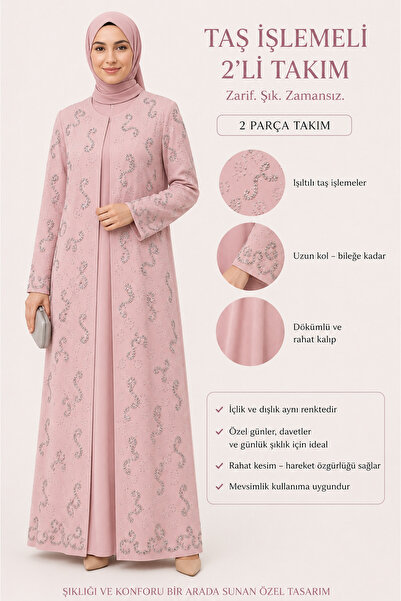 AVCILAR EXPORT WEAR Tesettür Kadın 2 li takım Abiye