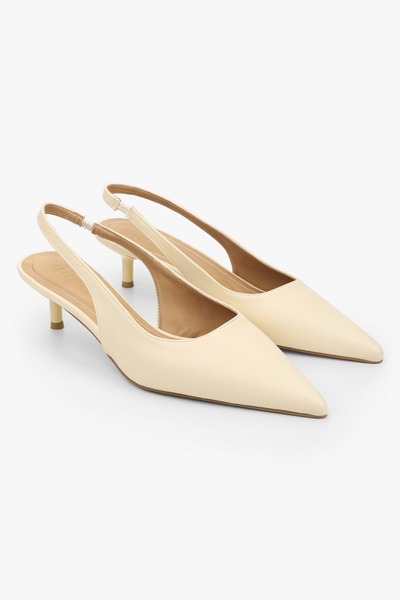 Shoeberry Women's Kate Butter Yellow Skin Mini Heeled Stiletto