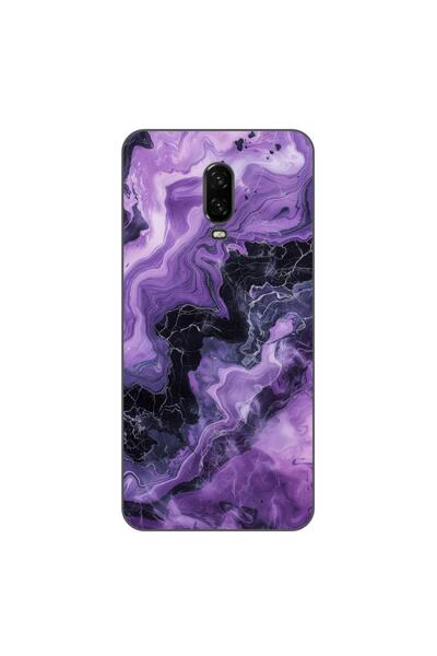 OEM Husa compatibila cu OnePlus 6T Silicon Gel Tpu Model Abstract Purple Marble