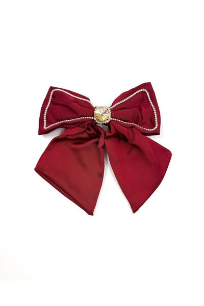 MD Moda Accessories مشبك شعر من الساتان مزين بحجر ذهبي