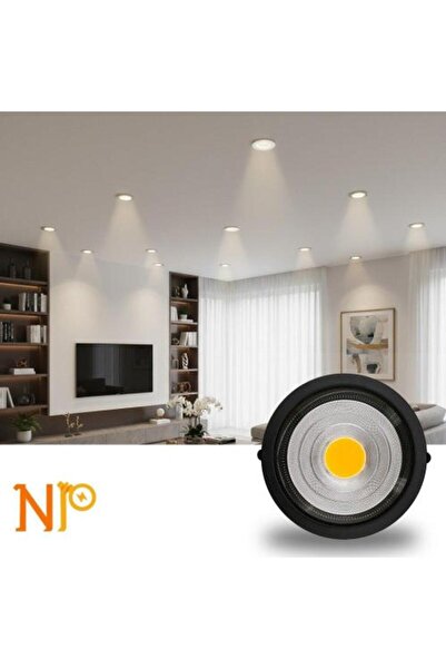 NP Recessed Anti-Glare Cup Spotlight 15 Watt Black Frame White Light