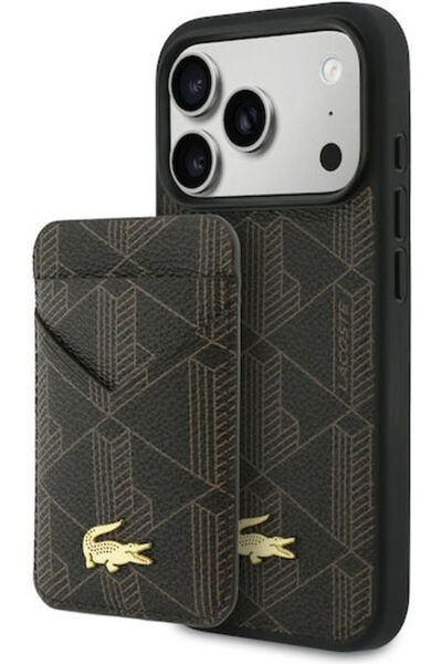 Lacoste Θήκη Πορτοφόλι Πλαστική / Σιλικόνης Καφέ (iPhone 17 Pro) Κωδικός: LCH...