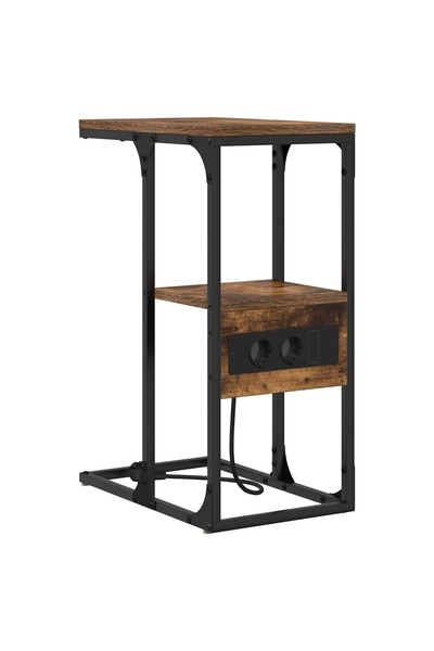 vidaxl Dulap de noapte Stejar afumat 41.5 x 26 x 60.5 cm Lemn compozit