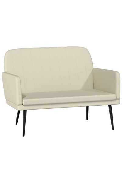 vidaxl Bancă, crem, 107x80x81 cm, piele ecologică