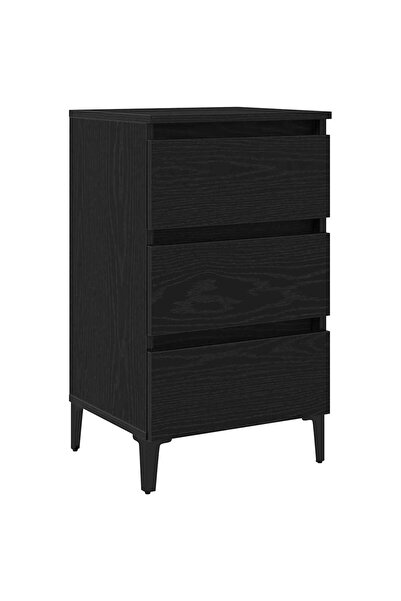 vidaxl Dulap de noapte Stejar Negru 40 x 35 x 69 cm Lemn compozit