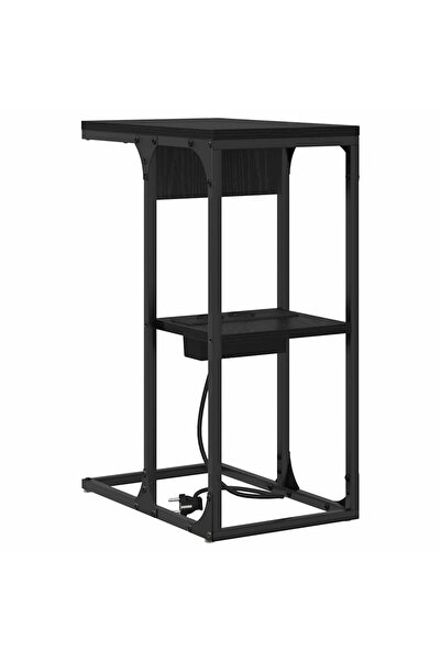 vidaxl Dulap de noapte Stejar Negru 41,5 x 26 x 60,5 cm Lemn compozit