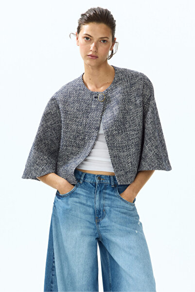 H&M Tekstüre Pelerin Ceket